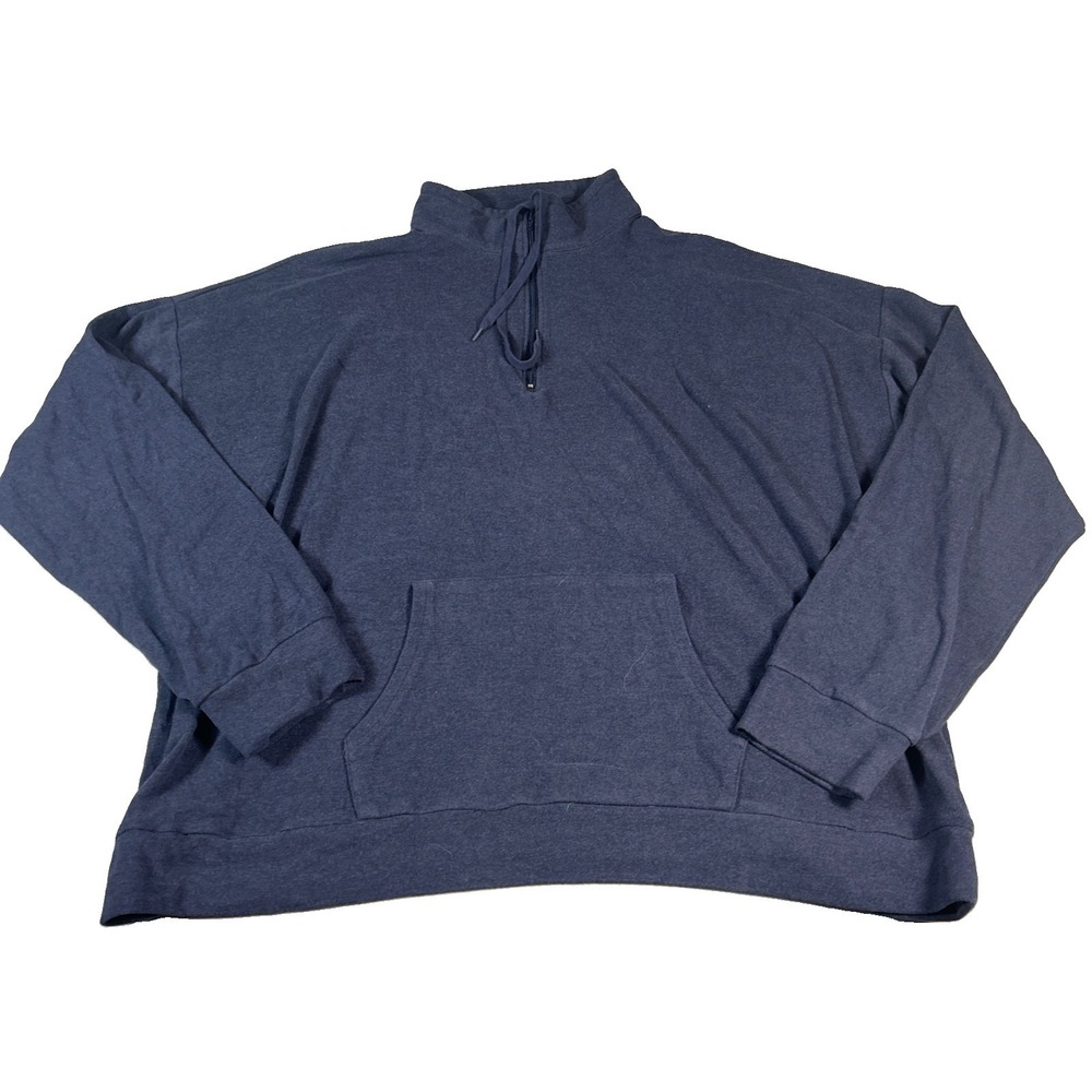 Athleta Cloud Ten Hoodie Sweatshirt Navy Blue 2XL Pullover High Neck Soft